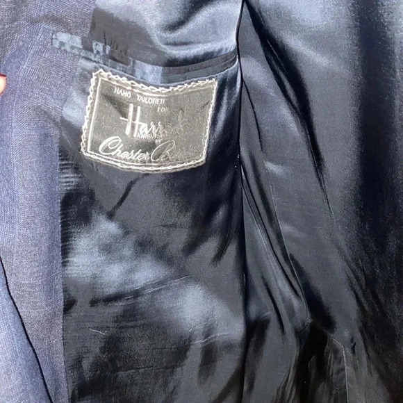 Harrod's by Chester Barrie Men's Wool Sports Coat Blazer Blue Size 40R - Picture 11 of 11